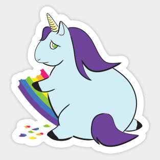 A Magical Mess Logo - Unicorn chomping on a rainbow Sticker